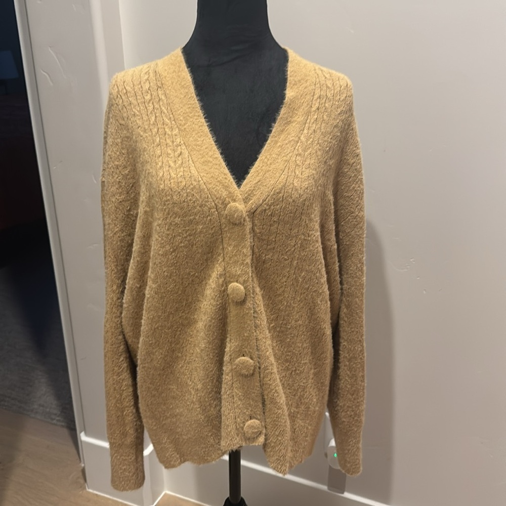 Cupcake fuzzy Tan Cardigan